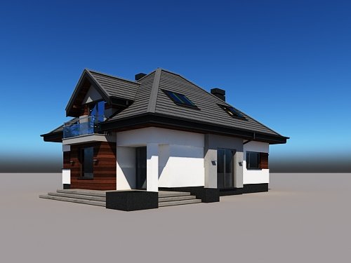 Projekt domu Alicja N 2G+ - widok z boku i z tyłu